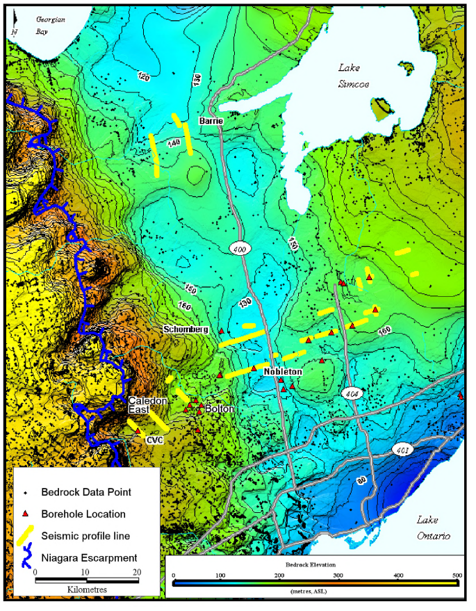 *Figure 5: Interpreted regional bedrock topography.*