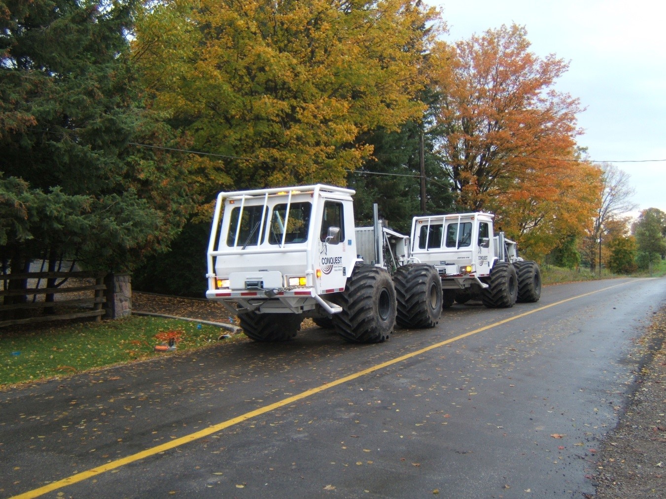 *Figure 4: Seismic reflection survey being conducted along Airport Road*