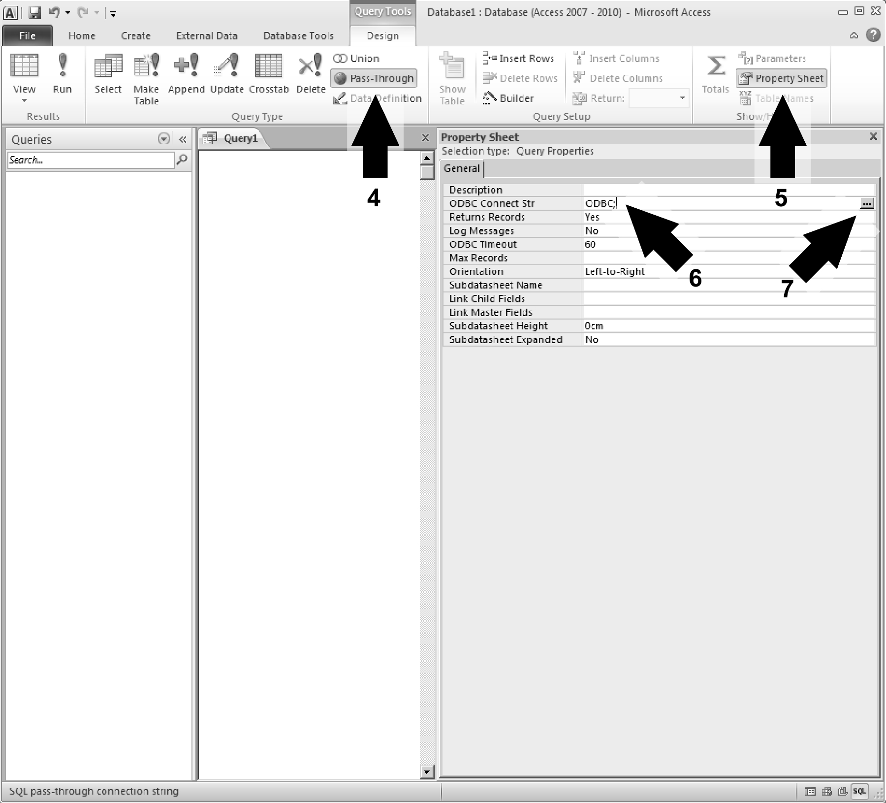 Figure 3.1.2.9 Microsoft Access Version 2007 property sheet,
build