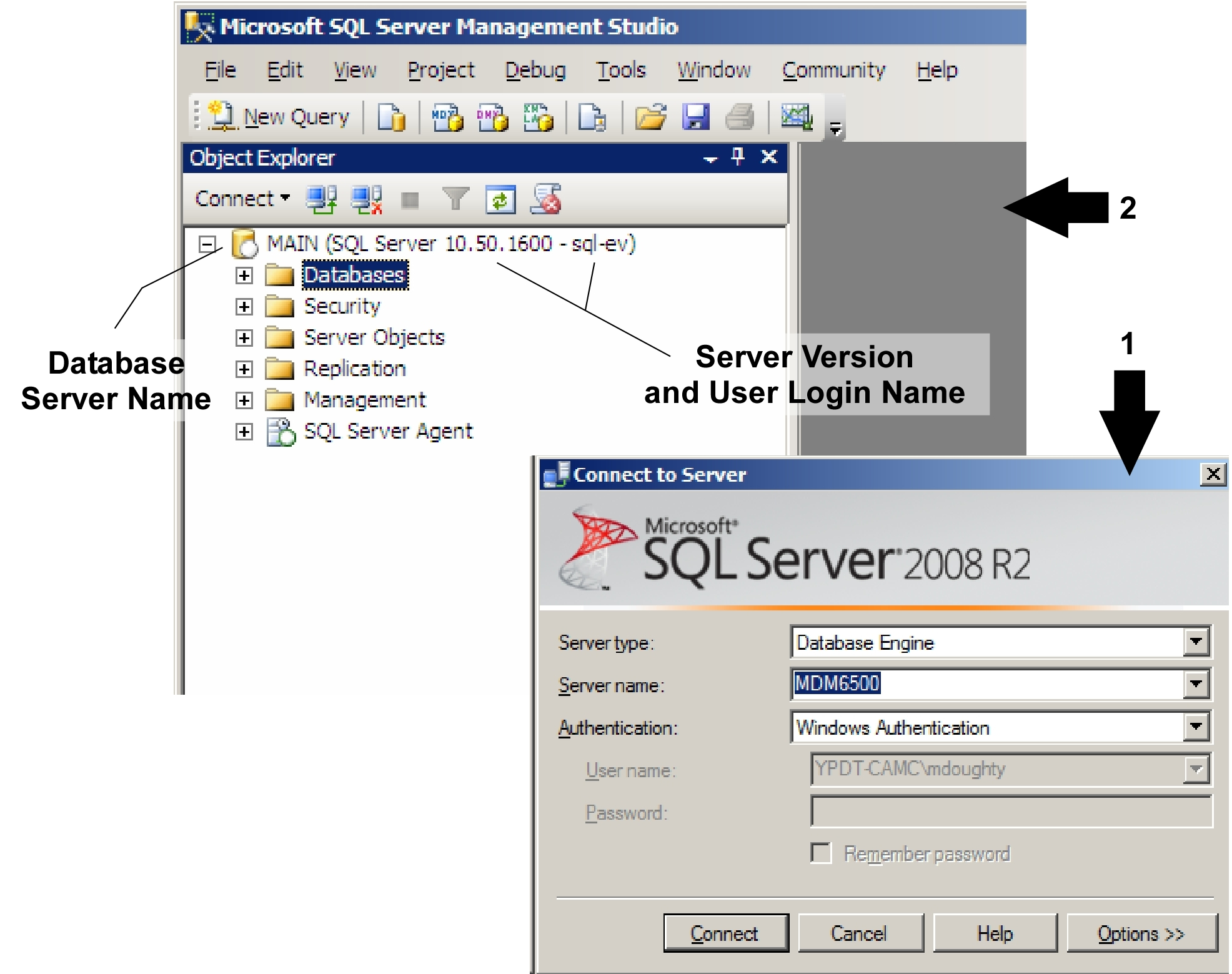 Figure 3.1.3.1 Connect to server and user interface