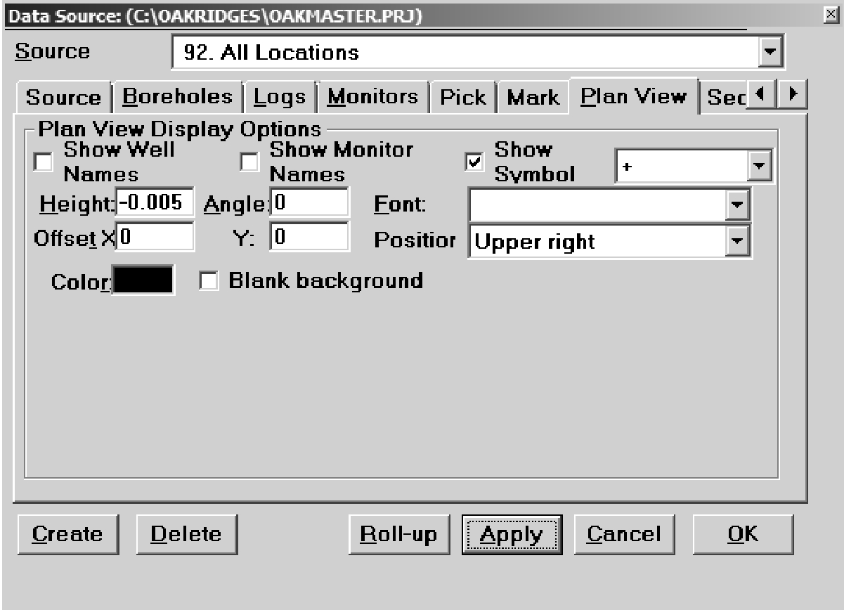 Figure 3.1.6.5 Viewlog - Selection of symbol for display (size, shape and
colour)