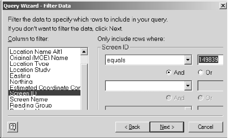 Figure J.1.14 Microsoft Excel - Filter