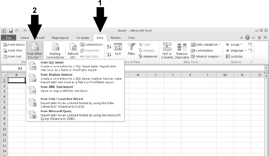 Figure J.1.17 Microsoft Excel 2010 - Import Data